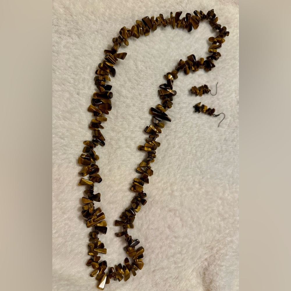 Tiger’s Eye Necklace and Earring Set